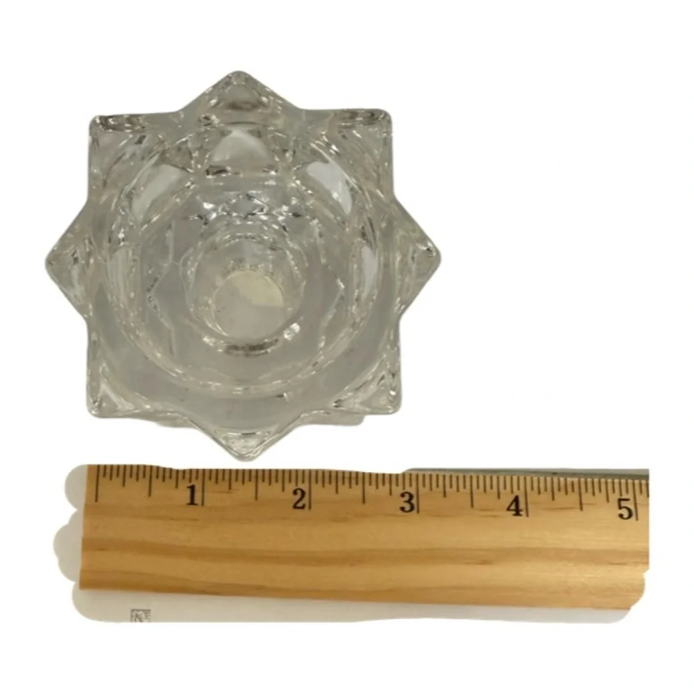 MIKASA “Starburst” Lead Crystal Glass Votive/Taper Candle Holders Set Of 2